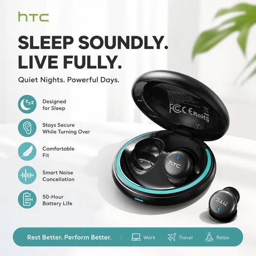 HTC NE92 Wireless Bluetooth 6.0 Sleep Earbuds In Ear Headpho