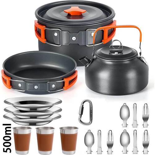 Camping Cooking Set Outdoor Aluminum Lightweight Equipment C