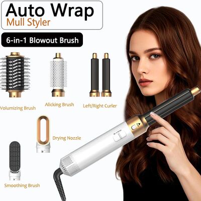 6 in 1 Hair Dryer Brush Detachable Airflow Comb Curler Strai