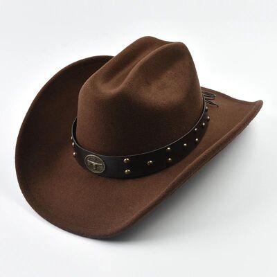Men Women Vintage Big-edge Western Cowboy Hat  Gentleman Cow