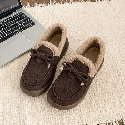 2025 New Women's Shearling Lined Loafers - Suede Slip-On Sho