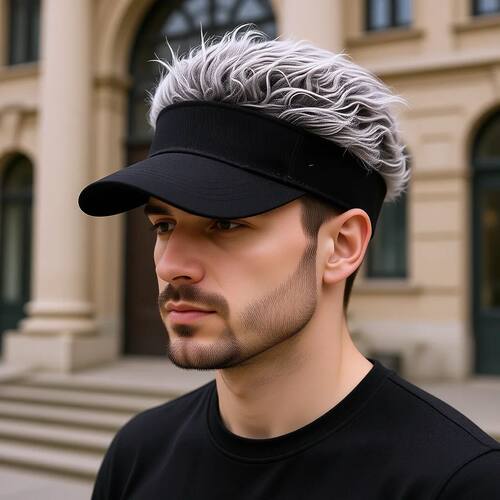 Men Women Baseball Cap With Spiked Hairs Wig Hat Spiked Wigs