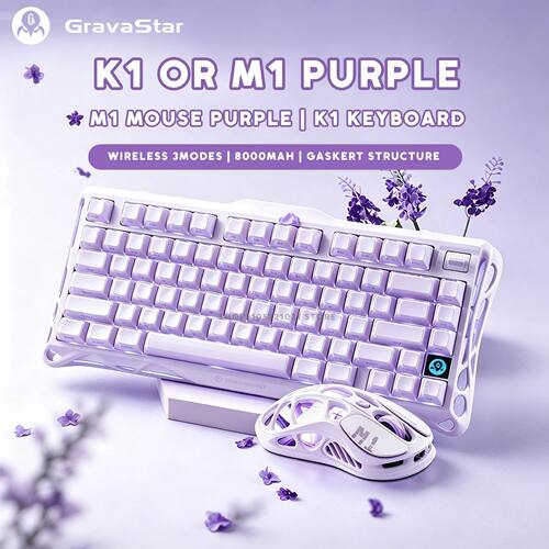 Gravastar Mercury K1 Purple Wireless Gaming Mechanical Keybo