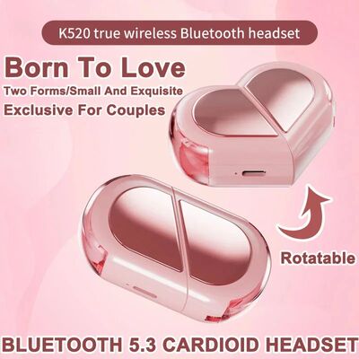 K520 Wireless Earbuds Stereo Earphones With Rotatable Love H
