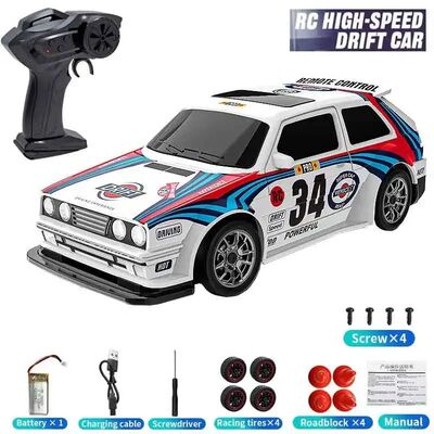 KF34 1/43 High Speed Drift RC Car With Light 2.4G 4WD Remote