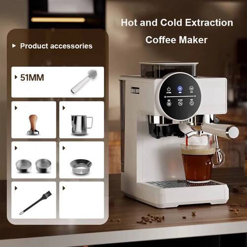 220V Espresso Coffee Machine Home Use Coffee Beans Grinding