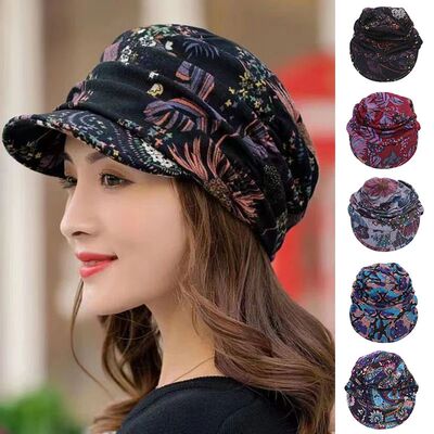 New Autumn Women Peaked Cap Short Brim Warm Foldable Earflap