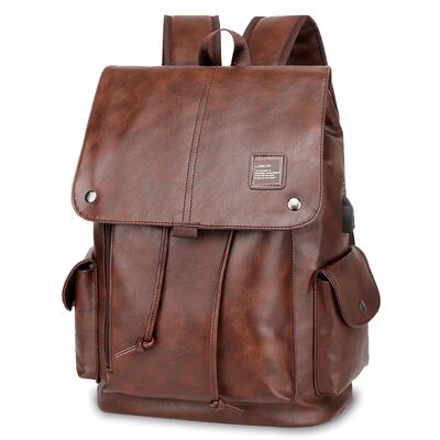 Fashion Luxury Brand Men Backpack Leather School Backpack Ba
