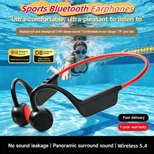 IPX8 Bone Conduction Headphones Wireless Waterproof Swimming