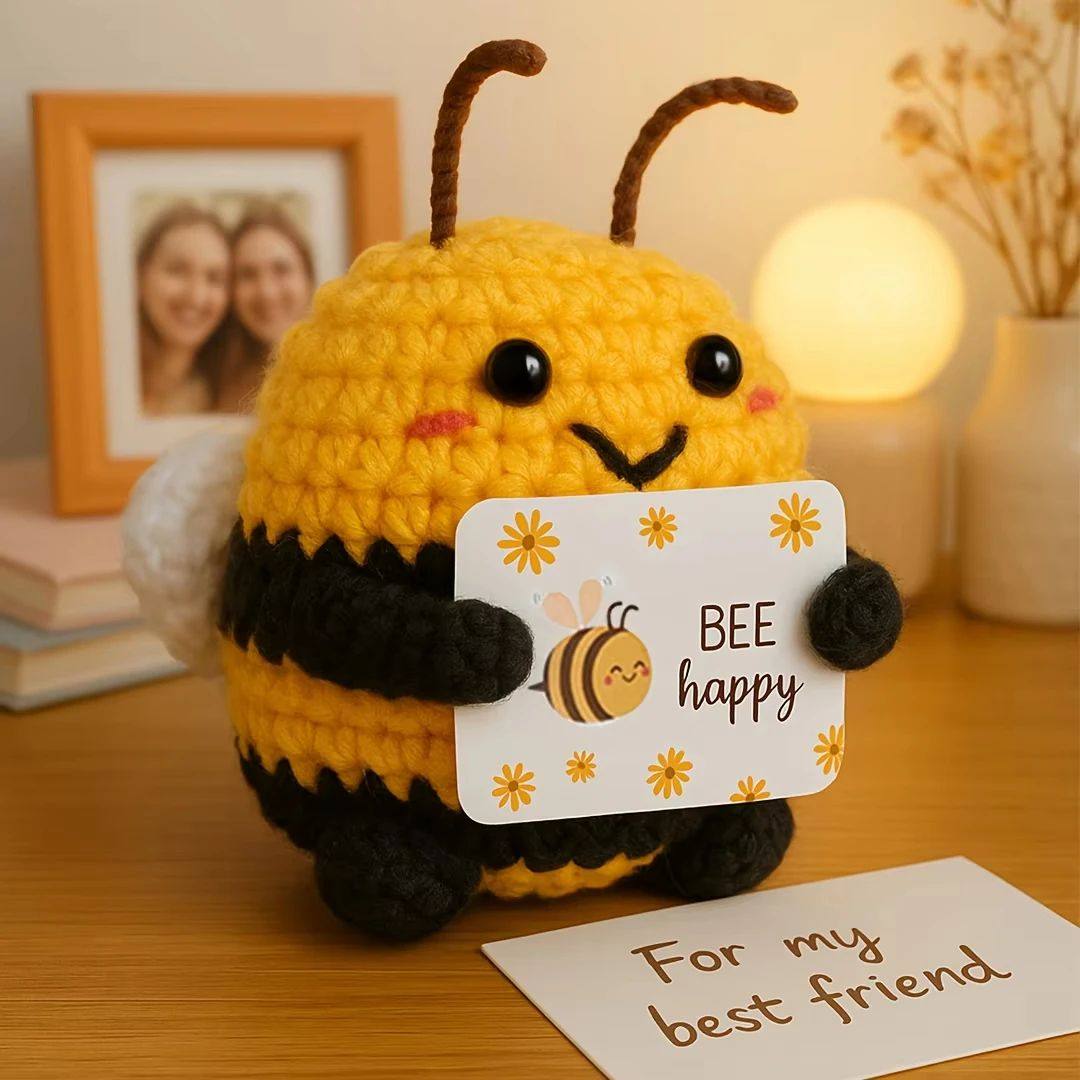 DIY Hand-Knit Positive Bee An Inspiring Energy Doll Ideal fo,模玩/动漫/周边/娃圈三坑/桌游,手办/模型娃衣,淘宝优惠券,粉丝福利购,淘宝优惠卷