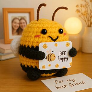 DIY Hand-Knit Positive Bee An Inspiring Energy Doll Ideal fo