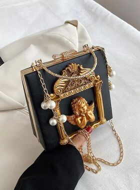 New Women Bag Vintage Relief Angel Flower Chain Handbag Nich