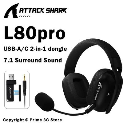 ATTA SHARK L80PRO Wireless Gaming Headset 2.4G/BT/Wired Ultr