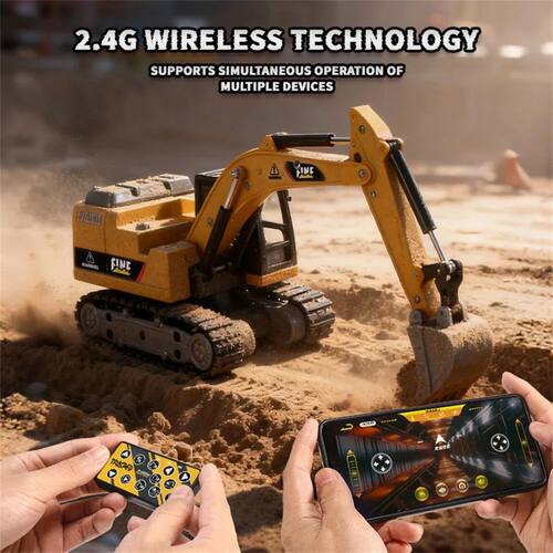 2.4G Mini Alloy RC Excavator with Light/Sounds Remote Contro