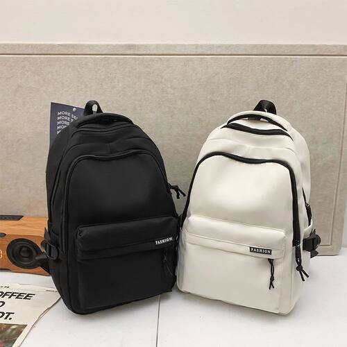 Large Capacity Solid Color Backpack for High School Students