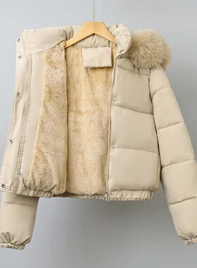 Winter Short Parkas Women's Cotton-padded Clothes Add Velvet