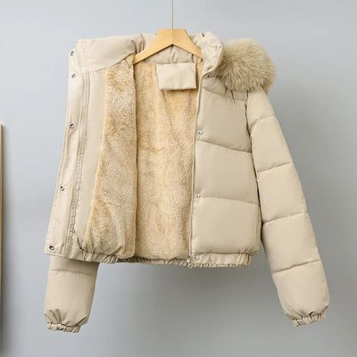 Winter Short Parkas Women's Cotton-padded Clothes Add Velvet