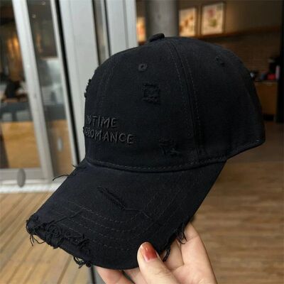 New high-end fashionable distressed baseball cap with embroi