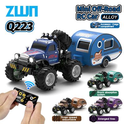 Q222 Q223 1:64 Mini RC Truck with Trailer Monster-Regulating