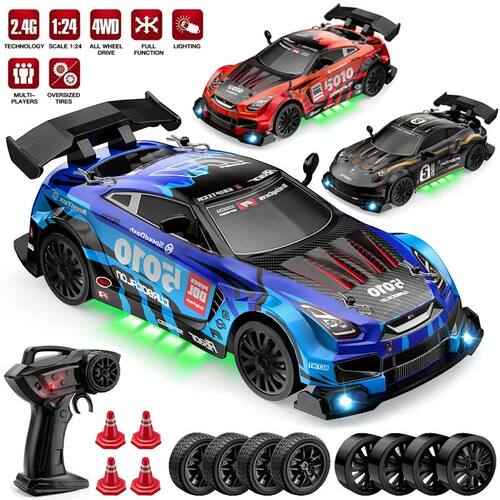 1/24 Remote Control Four-wheel Drive Drift Sports Car With L