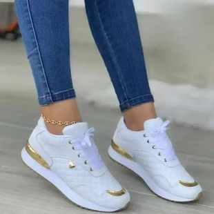 2025 Women's Mesh Sneakers Patchwork Lace Up Flat Shoes for