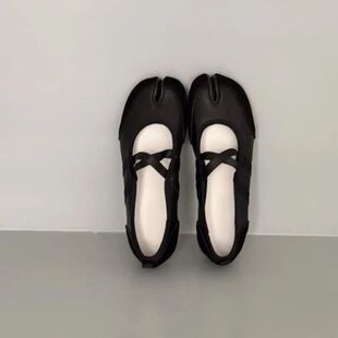 Black Silver Red Ballet Flats Trainers Women Split Toe Balle