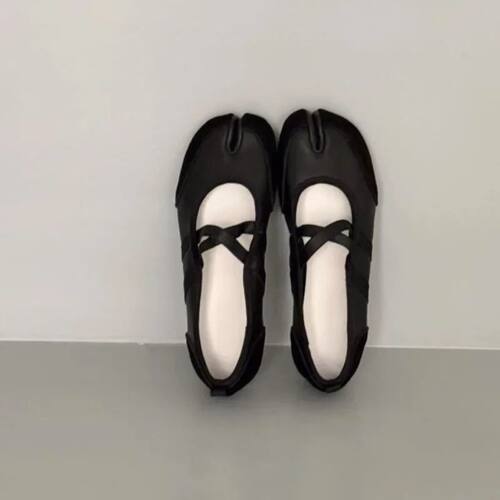 Black Silver Red Ballet Flats Trainers Women Split Toe Balle