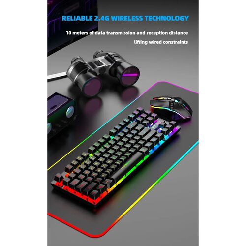 R905 Wireless Illuminated Keyboard and Mouse Set, Color-Matc
