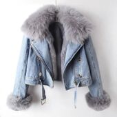Fur Jacket Winter New Overcoat Denim Fashion Fox Women Faux