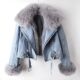 Fur Jacket Winter New Overcoat Denim Fashion Fox Women Faux