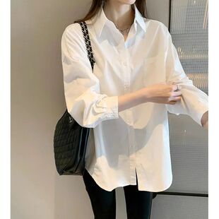 White Blouse Ladies' 2024 Autumn's new Korean-style Long-sle