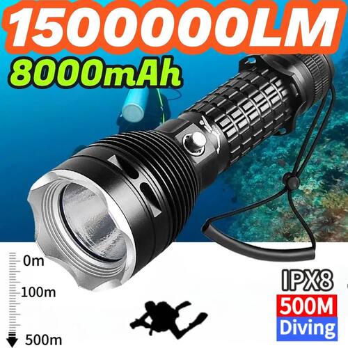 High Power Diving Flashlight IP68 Highest Waterproof Rating