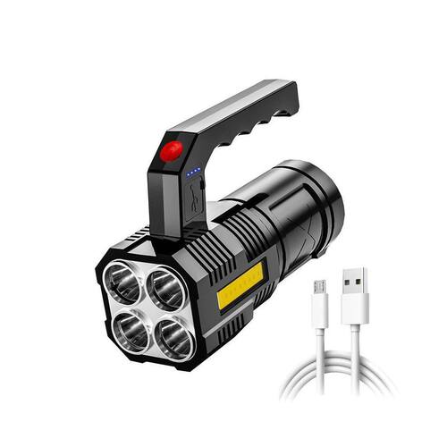 High Power Rechargeable Flashlights 4 Modes Camping Torch Wi