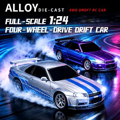 1:24 Scale Alloy RC Car R34 Drift Model, Full-Proportional 4