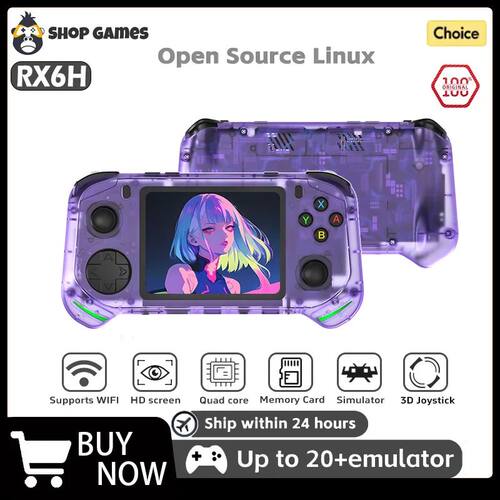 RX6H Retro Handheld Game Console Linux System 3.5 Inch IPS S