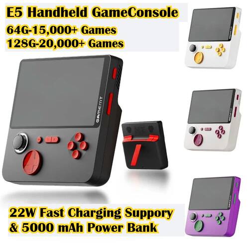 E5 Handheld Video Game Console 5 inch IPS Screen 5000mAh Pow