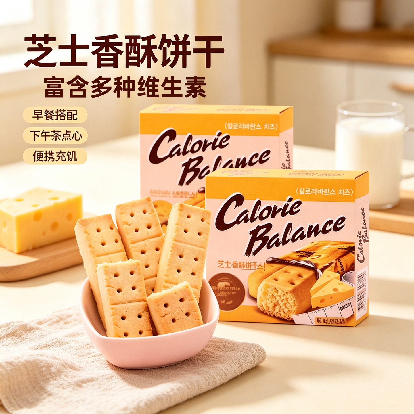 韩国进口海太牌奶酪味压缩饼干76g芝士曲奇饼干营养应急代餐零食