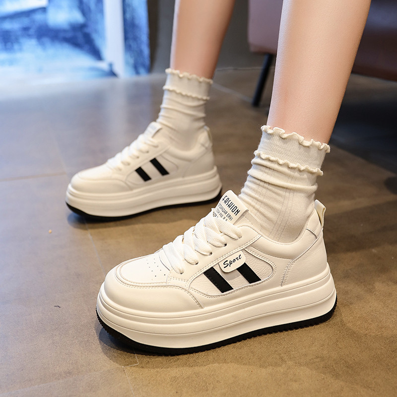 爆款厚底小白鞋女2026年新款春季运动休闲学生板鞋松糕白色女鞋子,女鞋,松糕（摇摇）鞋,淘宝优惠券,粉丝福利购,淘宝优惠卷