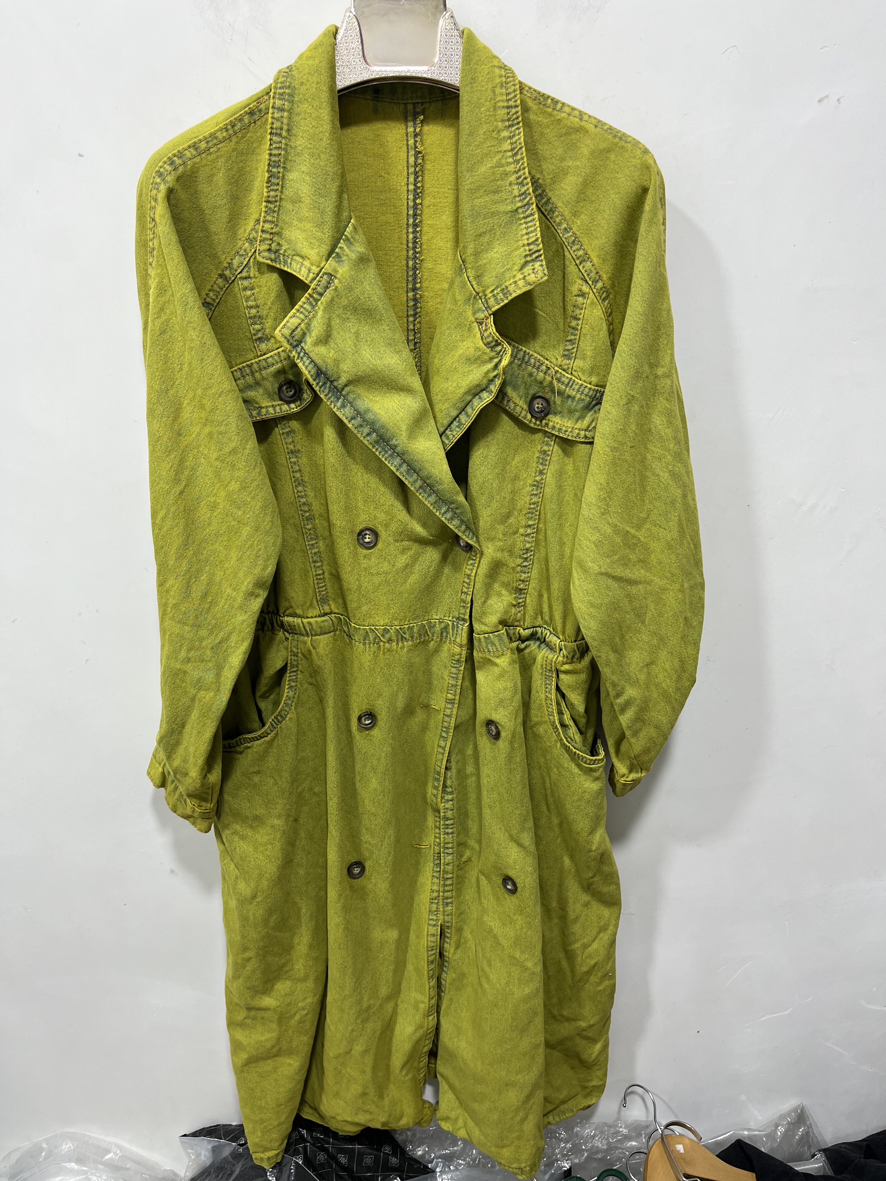 亏本清货春秋女装时尚百搭潮流休闲上衣外套宽松版牛仔风衣中长款