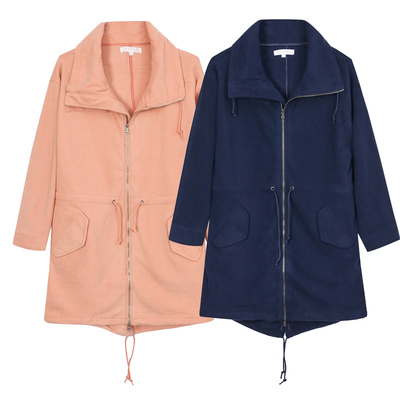 加厚女士风衣摇粒绒宽松休闲外套