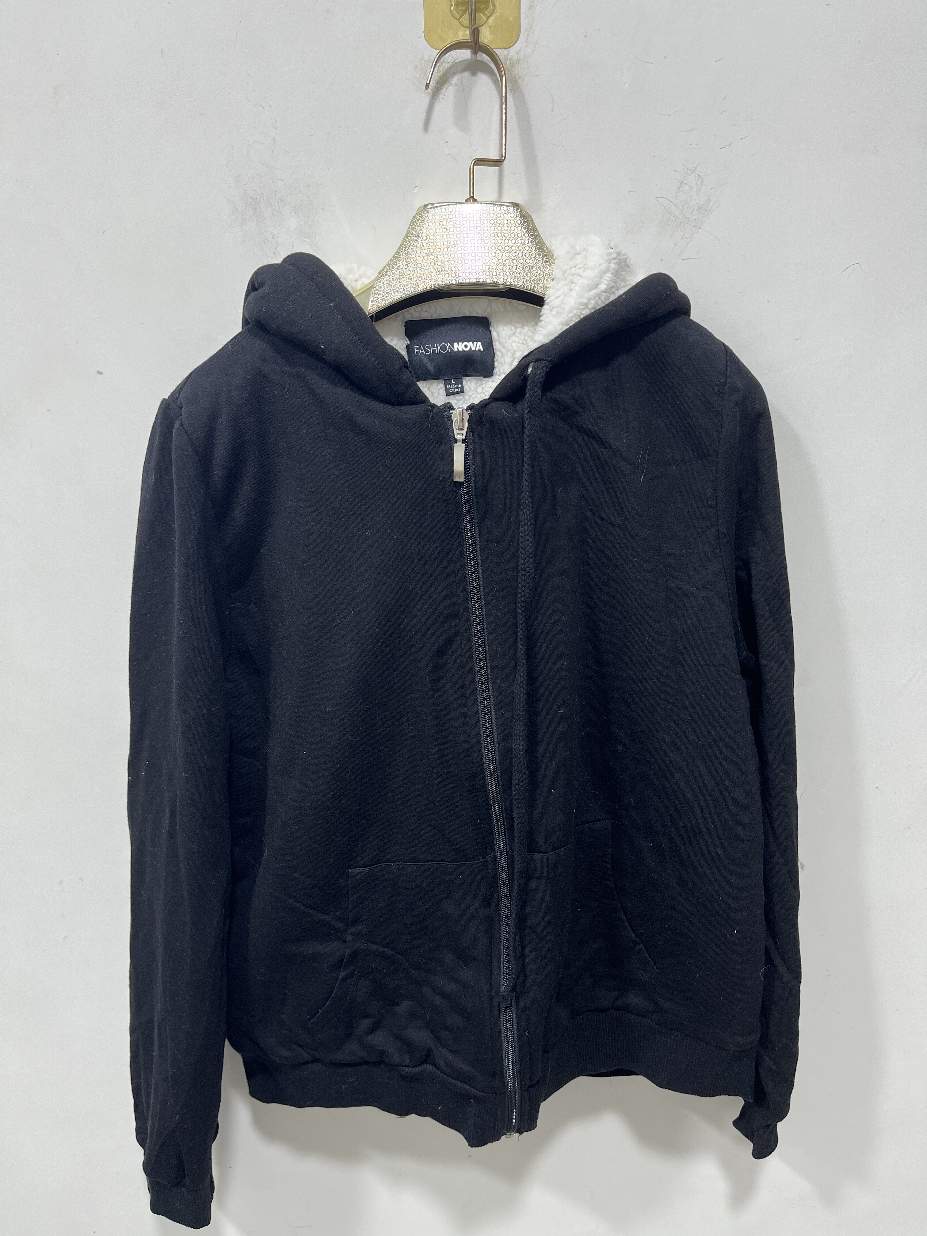 亏本清货秋冬潮牌时尚休闲加绒连帽卫衣女装羊羔绒外套