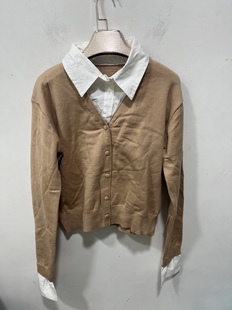 假两件衬衫 百搭休闲上衣潮牌针织衫 领毛衣 时尚 亏本清货春秋女装