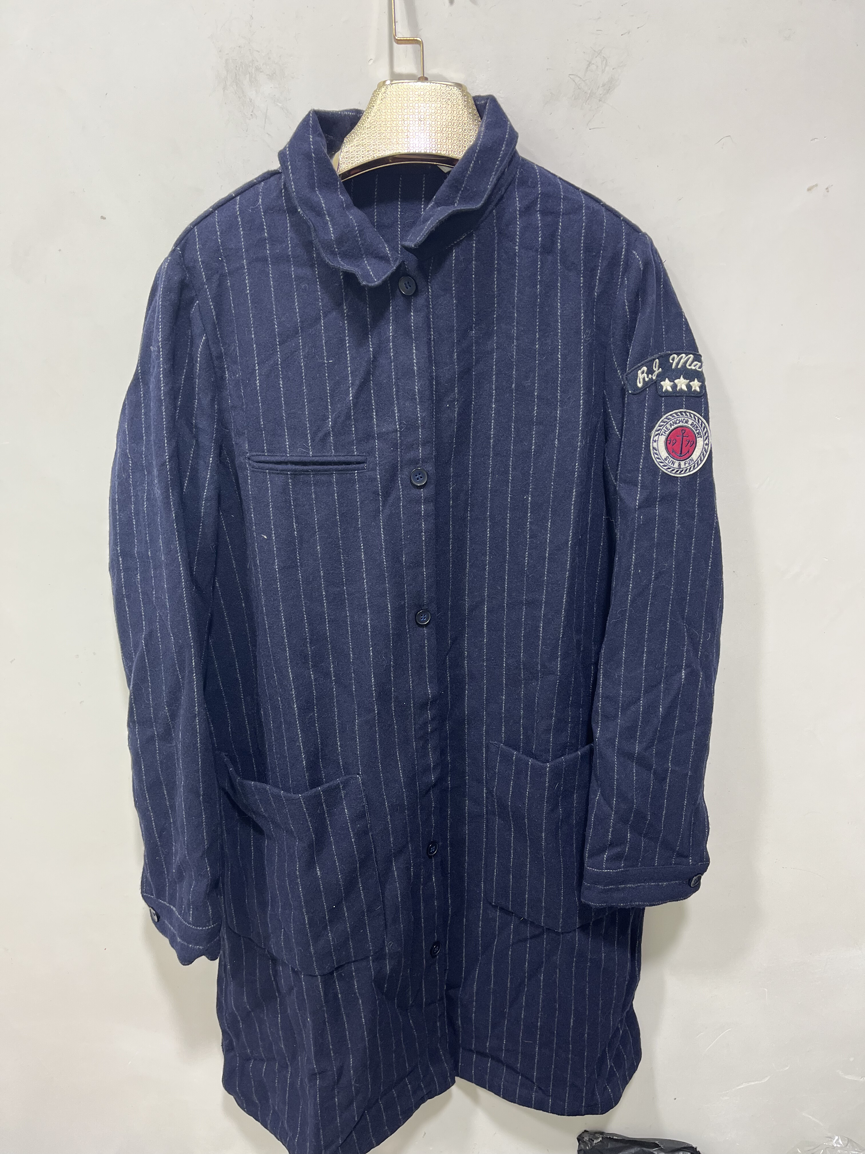 亏本清货春秋女装时尚百搭休闲潮牌上衣中长款风衣外套毛呢条纹