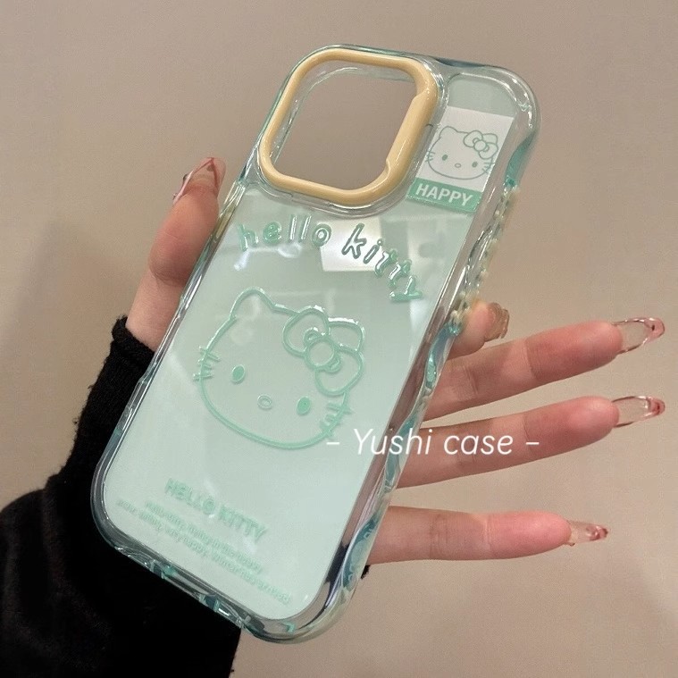 ins波浪边纯色猫咪适用苹果系列HelloKitty手机壳果冻卡通包硅胶简约透明防摔保护套