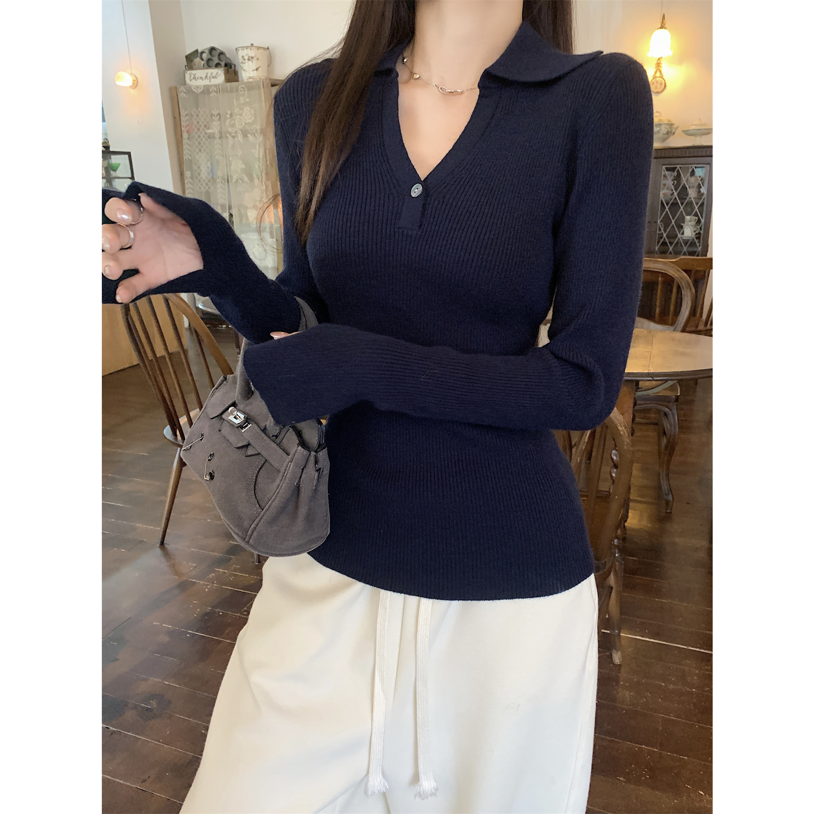 安迪绒内搭长袖针织衫打底毛衣