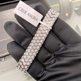 KALIRA轻奢满钻蜂巢编织马赛克男女手链高级感情侣礼物 CELIE