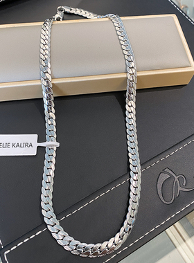 官方正品CELIE KALRA小众个性压花古巴扁链男女项链经典情侣礼物