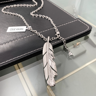 CELIE 破碎羽毛吊坠项链百搭男女毛衣链情侣礼物 KALIRA谢霆锋同款