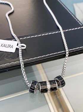 黑色小蛮腰转运珠项链