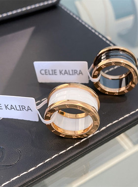 官方正品CELIE KALRA个性黑陶瓷男女生指环轻奢情侣戒指男友礼物
